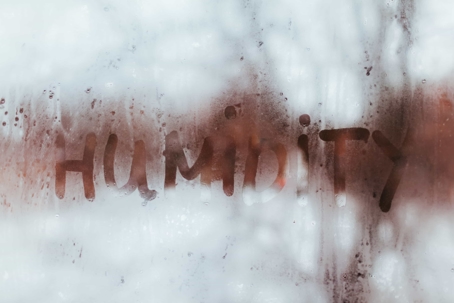 humidity written on window
